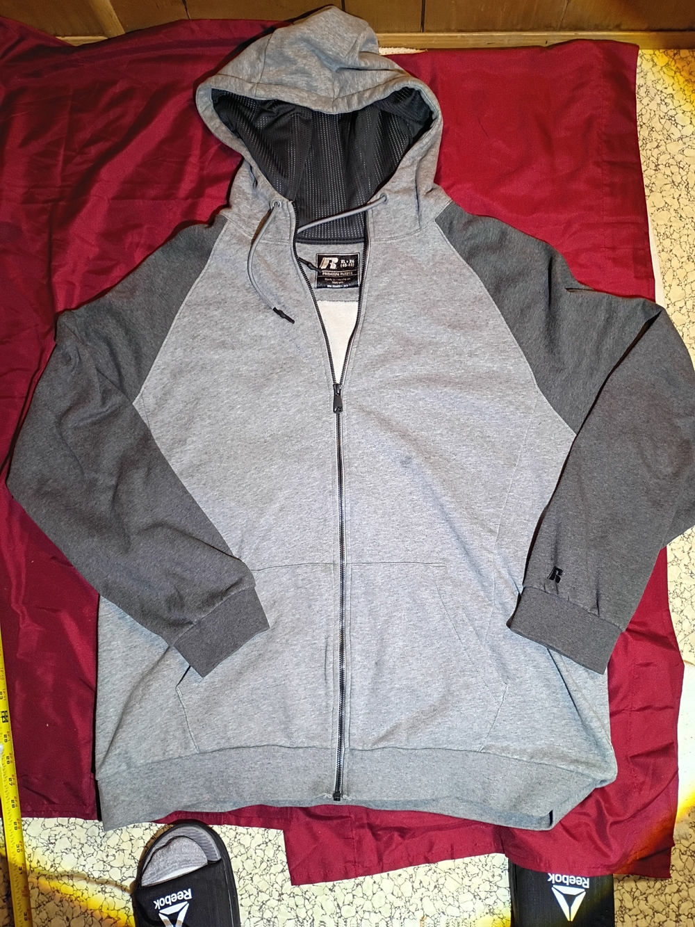 Russell Athletic Men’s Two-Tone Gray Zip Hoodie